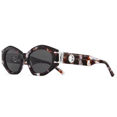 Imagem de Óculos De Sol Polarizado Feminino Design Cateyes Com Proteção Uv400 Moda Classica Vintage Mescla
