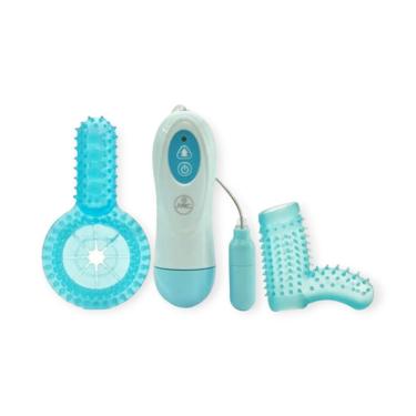 Imagem de Kit Com Anéis Penianos E Cápsula Vibratória Com 10 Modos De Vibração - Absoloo - Azul