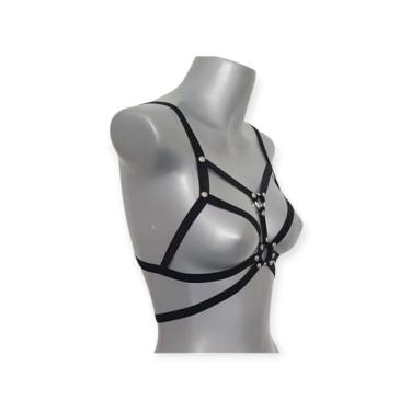 Imagem de Harness Feminino Em Elástico Sophie Coleção Fetiche Lovetoys Preto, único