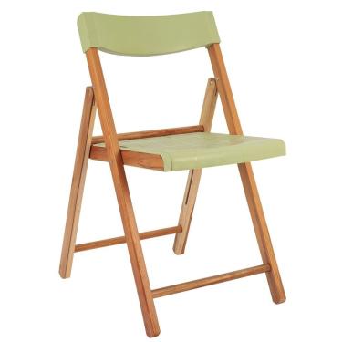 Imagem de Cadeira Madeira Dobrável Tramontina Verona Madeira Teca Acabamento Envernizado Sálvia Tramontina