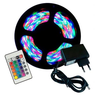 Imagem de Fita Led Rgb Colorida Com Controle E Fonte