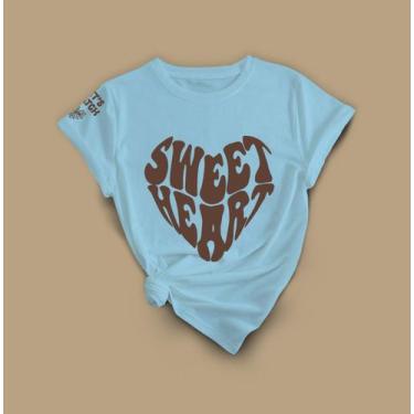 Imagem de Camiseta Com Desenho De Coração Moderno  Visual Minimalista - Lobo Set