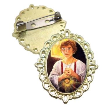 Imagem de Broche Dourado São Tarcisio Terno Noivo lapela Qualidade Resinado Alto