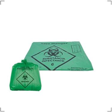 Imagem de Saco Verde Cordão Roupas Infectadas Hamper 100 L 50 Unid - Araken