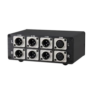 Imagem de Hoozilic Seletor De Áudio 1 A 3 (1 Entrada/Saída) Para Balanceamento Fontes Sinal E Amplificadores, Xlr Hi-Fi Canais, Cd, Dvd, Rádio, Decodificadores (Xlr 0103Gl)