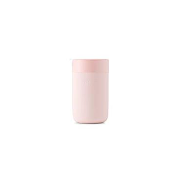 Imagem de W&P Caneca de cerâmica Porter com manga protetora de silicone, blush 473 g | Em movimento | Sem vedação | Copo reutilizável para café ou chá | Portátil | Pode ser lavado na lava-louças