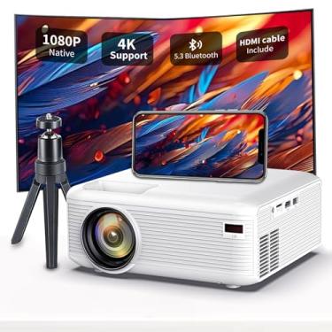 Imagem de HCHIB Mini Projetor 1080P Com Bluetooth, Conecta Celular, Tela Grande De 200", Filmes Portátil Para Ambientes Externos/Domésticos, Compatível Android/Ios/Ps5/Tv Stick/Laptop/Usb/Hdmi/Usb (Branco)