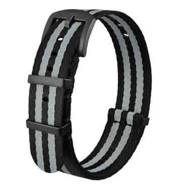 Imagem de Anbeer Pulseira de relógio de nylon de substituição de nylon balístico militar de 18 mm, 20 mm, 22 mm, com fivela de aço inoxidável para homens e mulheres, 22mm, Sem Pedra Preciosa