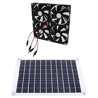 Imagem de Kit de Ventilador de Painel Solar Monocristalino de 50W, Alívio de Alta Eficiência para Greenhouse e Pet House, ABS e Material de Sílica