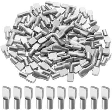 Imagem de 120 pinos de prateleira de aço inoxidável de 5 mm, pino de suporte de prateleira niquelado, pinos de prateleira prateados, suportes de prateleira, pinos de suporte, serve para furos de 5 mm para