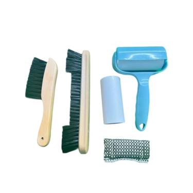Imagem de Vaveren Conjunto de escovas para mesa de sinuca, remove pelos e poeira, cerdas macias práticas, limpeza profunda com cabo de madeira, Madeira