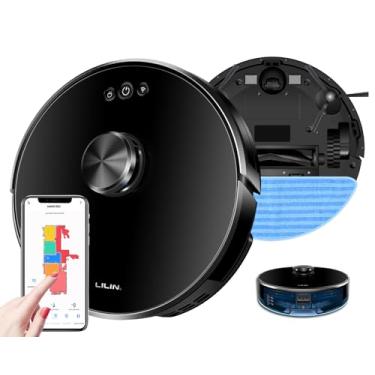 Imagem de LILIN XR500 Robô aspirador de pó com navegação LIDAR, 110/220v Bivolt, Mapa de memória multicamada, Planeamento de áreas, Pacote de idiomas ajustável, Compatível com Alexa, Do Brasil