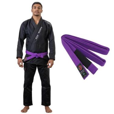 Imagem de Kimono Jiu Jitsu Trançado Reforçado Naja Hanzo Adulto Preto Unissex + 