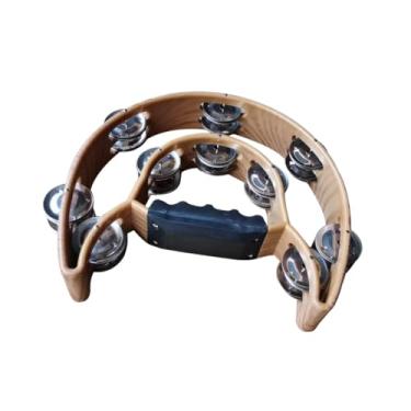 Imagem de menolana Pandeiro de duas fileiras, sino de mão compacto, lembrancinhas, pandeiro de metal, guizos musicais, para jogos, festa escolar, concerto infantil