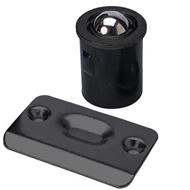 Imagem de Enconker Pacote com 4 bolas para porta de armário preto, trava de bola para porta francesa, trava de armário, ferragem de porta de captura de bola de acionamento, aço inoxidável ajustável com placa de