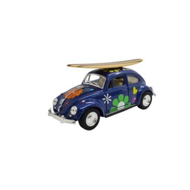 Imagem de Miniatura Volkswagen Fusca Surf 1967 Azul Metal 1:32 - Kinsmart, Azul