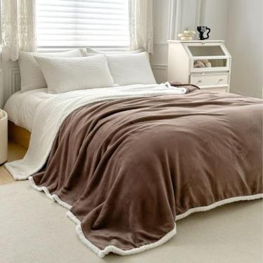 Imagem de Cobertor Queen Everest Dupla Face Manta Flannel Sherpa Lã de Carneiro 