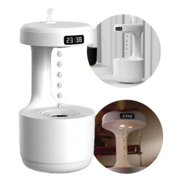 Imagem de Umidificador De Ar difusor água essência Relógio digital Gotas 800ml á