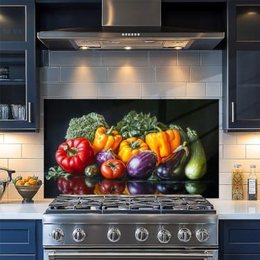 Imagem de Papel de parede de cozinha autoadesivo à prova de óleo, impermeável, protetor de parede, papel removível para armário