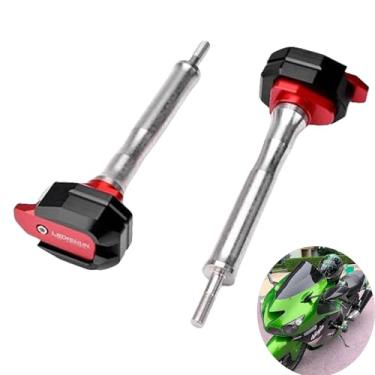 Imagem de HRuizq Protetor de queda de carenagem de motor de colisão de quadro de motocicleta compatível com 1400GTR/ZZR1400/ZX-14R/GTR1400/ZX14R NINJA (vermelho)