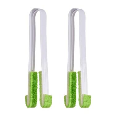 Imagem de DimyFew 2 peças de escova para limpeza de persianas com capa de microfibra e cabo confortável, escovas laváveis ​​para ventiladores de teto