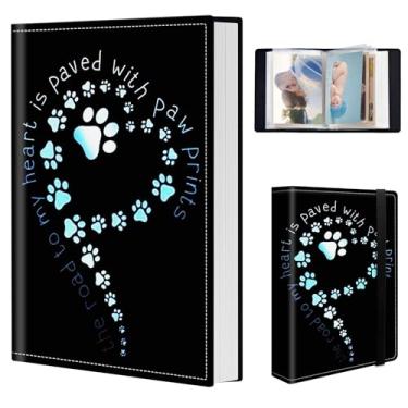 Imagem de FUYOCWE Álbum De Fotos Pequeno 4X6, Couro Sintético Vertical, 120 Bolsos, Porta-Retratos Portátil Personalizado, Para Casamento, Escola, Formatura, Família, Viagem - Impressão Coração