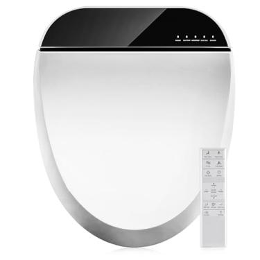 Imagem de Combier Assento sanitário bidê com água morna aquecida e lavagem de bico, secagem automática, tampa fechada silenciosa, controle remoto sem fio - Assento de bidê elétrico 102DS-B(redondo)