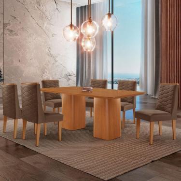Imagem de Mesa De Jantar Eloise 180cm Tampo Mdf 6Cadeiras Moderna