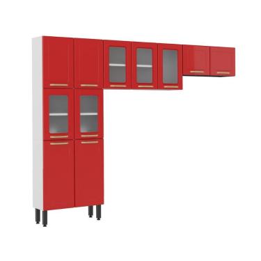 Imagem de Cozinha Completa De Aço 11 Portas Colors Bertolini Vermelho/branco