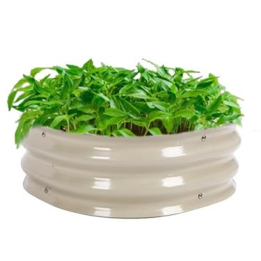 Imagem de Cffuvros Cama de Jardim Elevada, Caixa de Plantadeira 60X60x20cm, Fundo Aberto, Kit de Cama de Jardim de Metal Modular para a Villa de Jardim de Rua da Escola Em Casa (Branco de marfim)