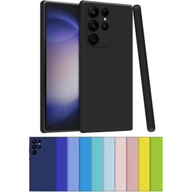 Imagem de Capa Capinha Case Compatível Samsung Galaxy S22 Ultra Silicone Aveludada Com Proteção De Câmera (AZUL CELESTE)