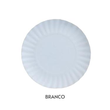 Imagem de Tamarozzi Prato Descartável Branco, 38,5cm, Kit com 3 Pacotes de 100 Unidades