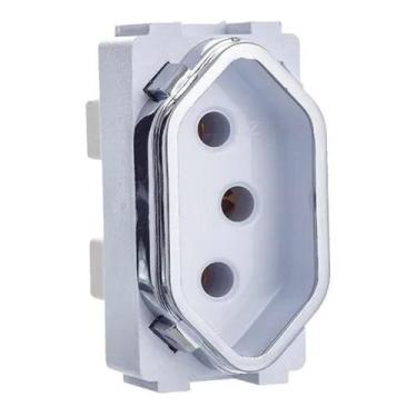 Imagem de Módulo Novara Cromado Tomada 20A Dicompel, Cromado