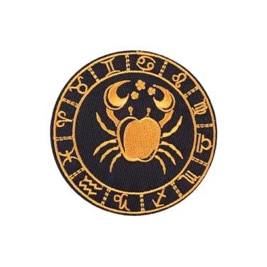 Imagem de Ruoming Ruoming 1 peça de adesivos decorativos de constelação bordados a ferro, suporte adesivo, para roupas e acessórios (Câncer)