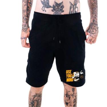 Imagem de Bermuda Moletinho Masculina‎ Use Your Mind Jornal Do Dia Abstract-Masculino