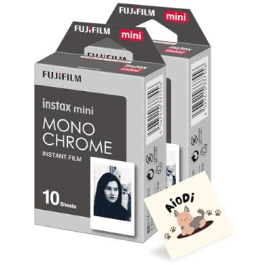 Imagem de Filme instantâneo instax mini monocromático: 20 fotos no total, (10 folhas x 2) - Capture memórias a qualquer hora, em qualquer lugar - Adesivo AIODI incluído
