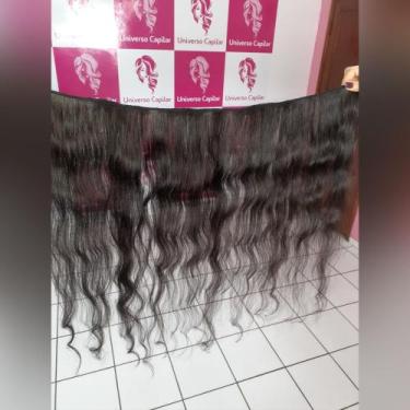Imagem de Tela costurada ponto americano cabelo humano liso ondulado 65cm - Univ