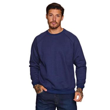 Imagem de Blusa Moletom Gola Careca Unissex Flanelado Liso Sem Estampa Feminino 