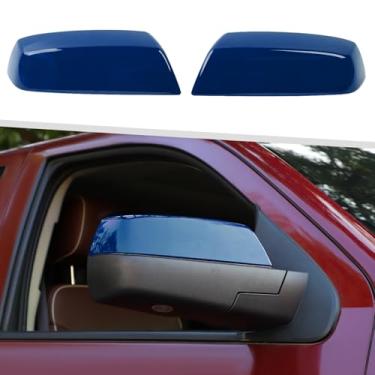 Imagem de Jimen Adequado para Chevrolet Silverado/GMC Sierra 2014-2018, 2 peças de tampas de espelho retrovisor externo acessórios externos (azul)