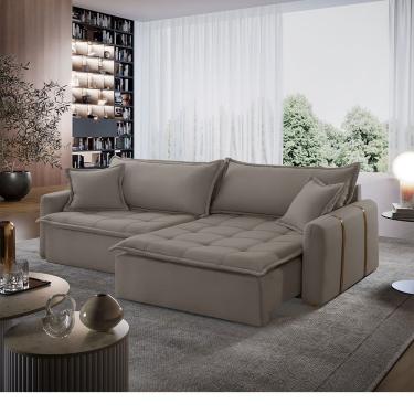 Imagem de Sofá Cama Veludo em Madeira Eucalipto 200cm Braço 20cm Arizona Meu Sofá Online