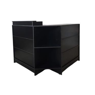 Imagem de Balcão Caixa + Recepção 100% Mdf Preto - Suprema Móveis