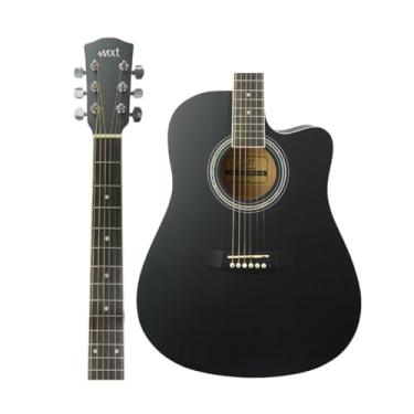 Imagem de MXT Violão Acústico Cutaway 41 Polegadas, Cordas de Aço, Preto, com Tarraxas Blindadas