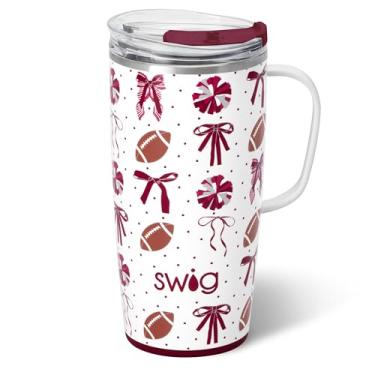 Imagem de Swig Life Caneca de viagem de 623 g, copo isolado com alça e tampa, caneca de café de viagem, compatível com porta-copos, copo de aço inoxidável de 623 g, reutilizável isolado com tampa (We've Got