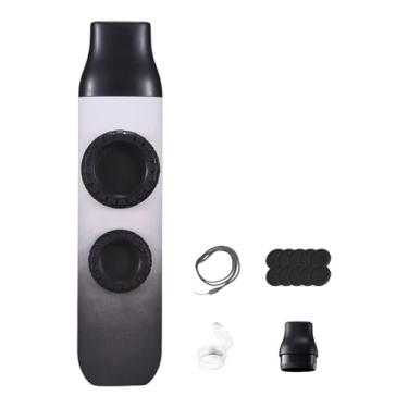 Imagem de oshhni Sacola de presente para flauta Kazoo com furo duplo, acompanhamento musical, fácil de transportar com cordão, brinquedo musical para viagens e, Cinzento/Branco