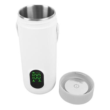 Imagem de ASHATA Chaleira Elétrica 350ml, Caneca de Viagem Aquecida por Caldeira Portátil, Chaleira de água Cozida para Aquecimento Ebulição, 304 Aço Inoxidável, 27000mAh USB (Plugue nos EUA)