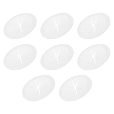 Imagem de PATIKIL Ilhós de mesa de 6,5 cm, 4 peças de capa de cabo redondo com ilhós e fita adesiva, organizador flexível de arame de mesa para escritório, casa, mesa, bancada, branco