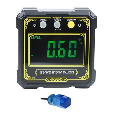 Imagem de Bothyi Inclinômetro Digital Medidor de Ângulo Nível Eletrônico Alcance do Ângulo 4x90 Graus para Instalação de Serra de Mesa de Trabalho, Amarelo