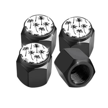 Imagem de Pacote com 4 tampas de haste de válvula de pneu, tampas de haste de roda de carro, tampas de válvula de ar de alumínio, ajuste universal para carros, SUVs, caminhões, bicicletas e motocicletas