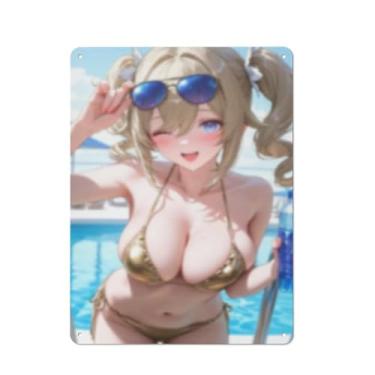 Imagem de Hot Sexy Anime Girl Poster Art Poster Tin Sign Vintage Wall Art Decoration Poster 30,5 x 40,6 cm, AI089