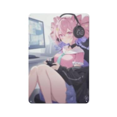 Imagem de Anime Sexy Bikini Hot Girl Pinup Girl Metal Tin Sign Wall Art Poster Decor for Home Bar Club Bedroom Bathroom Man Cave Otaku 20 x 30 cm, AF457